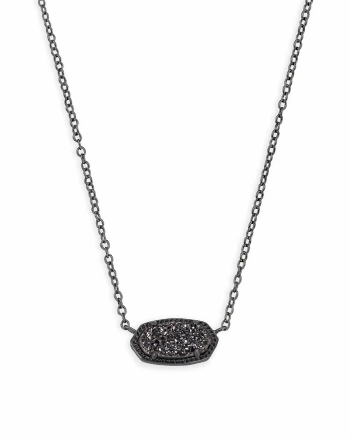 Elisa Necklace Gunmetal Black Drusy