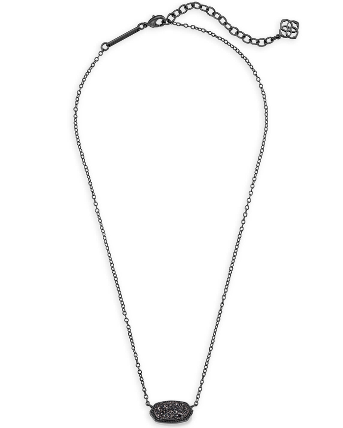 Elisa Necklace Gunmetal Black Drusy