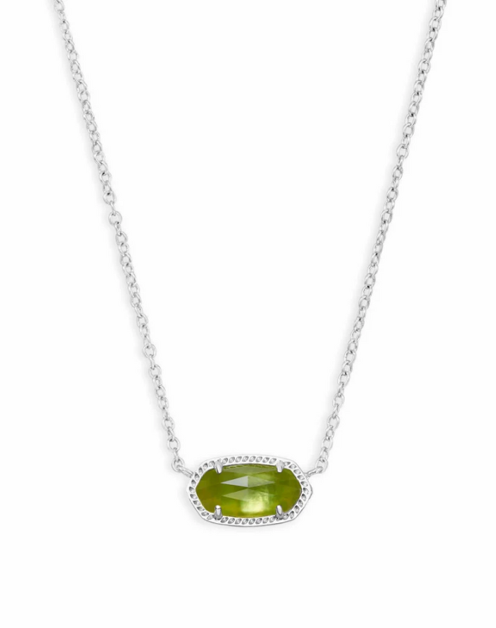 Elisa Necklace Peridot Illusion Silver