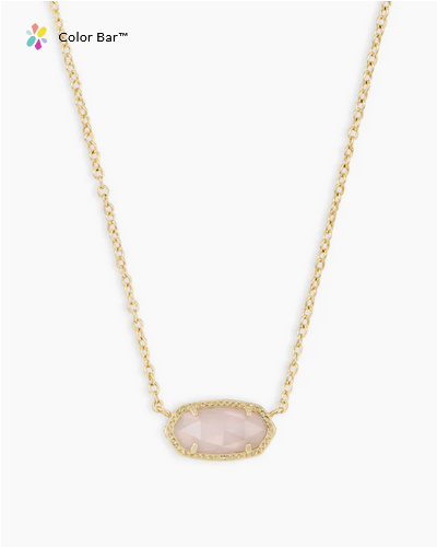 Elisa Necklace Rose Quartz Gold