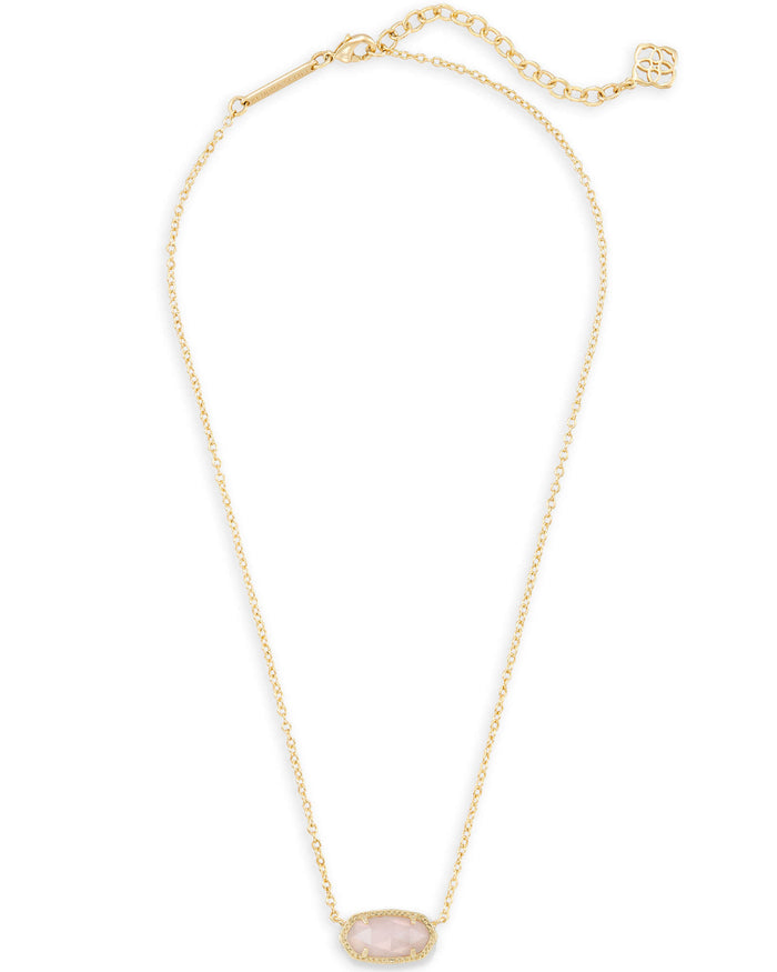 Elisa Necklace Rose Quartz Gold