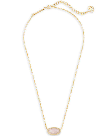 Elisa Necklace Rose Quartz Gold