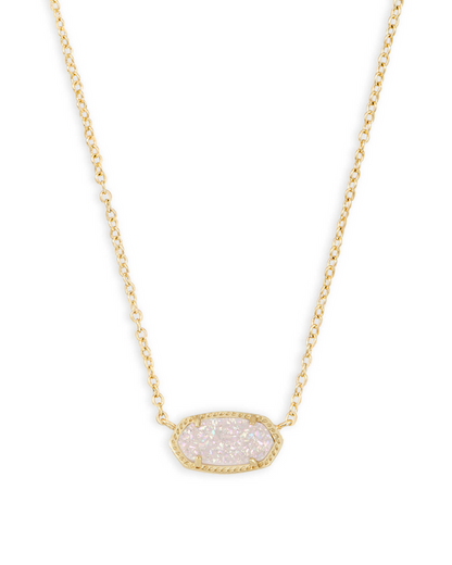 Elisa Pendant Necklace Iridescent Drusy Gold