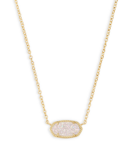 Elisa Pendant Necklace Iridescent Drusy Gold