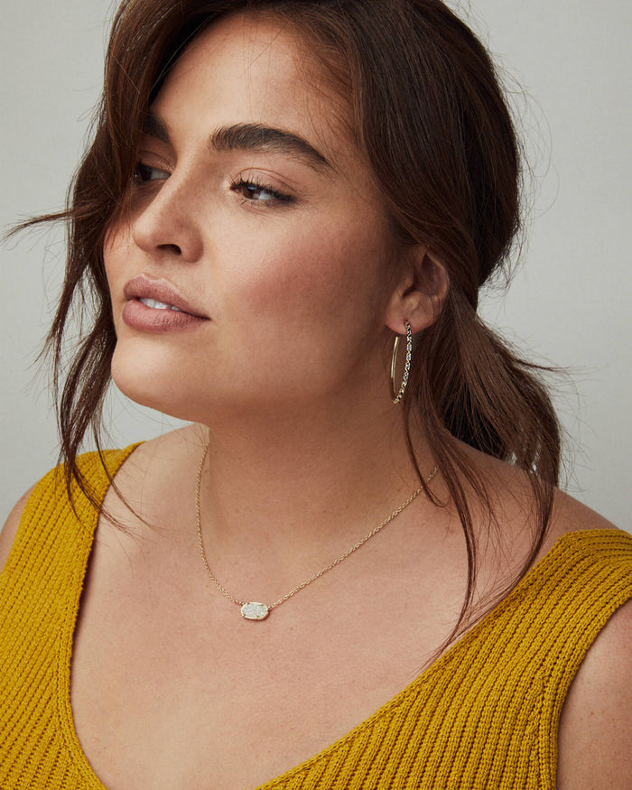 Elisa Pendant Necklace Iridescent Drusy Gold