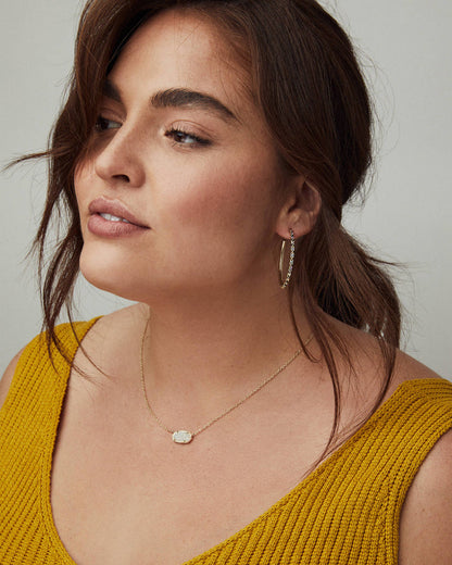 Elisa Pendant Necklace Iridescent Drusy Gold