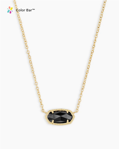 Elisa Short Pendant Necklace Black Gold
