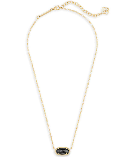 Elisa Short Pendant Necklace Black Gold