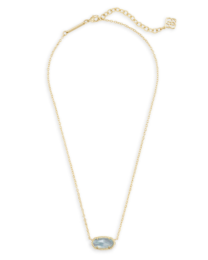 Elisa Short Pendant Necklace Light Blue Illusion Gold