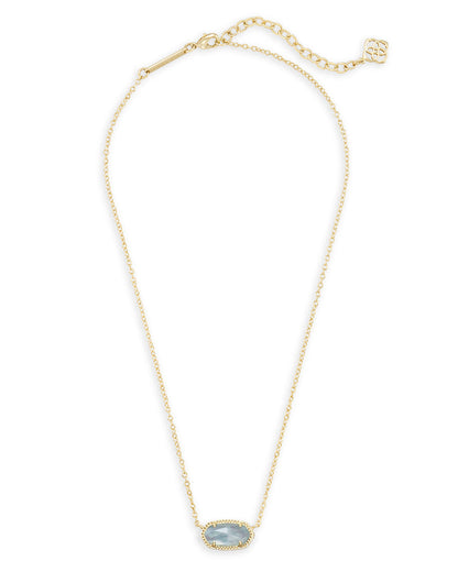 Elisa Short Pendant Necklace Light Blue Illusion Gold