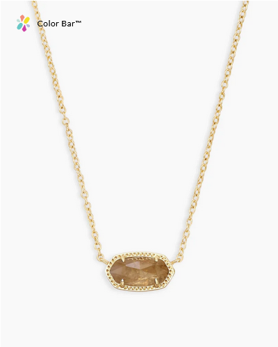 Elisa Short Pendant Necklace Orange Citrine Quartz Gold