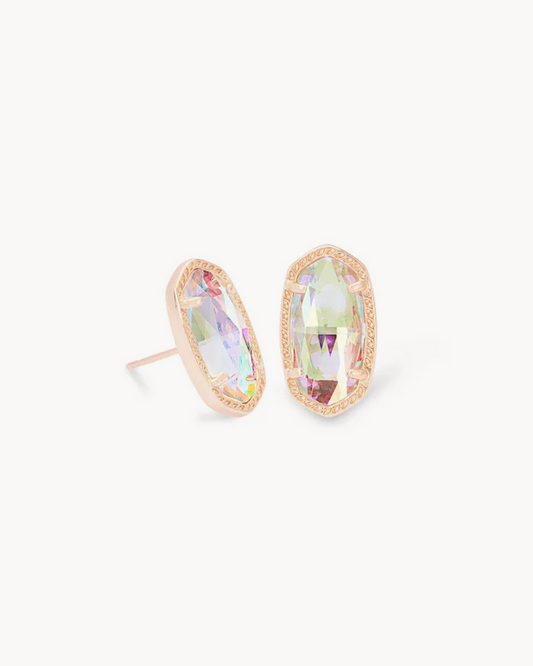 Ellie Stud Earring Rose Gold Dichroic Glass