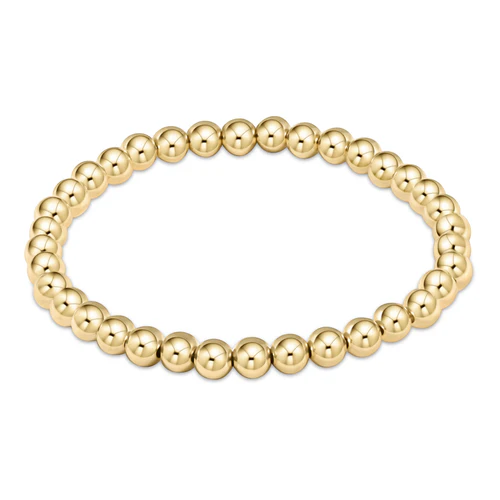 Extends Classic Gold 5MM Bead Bracelet 7.25"