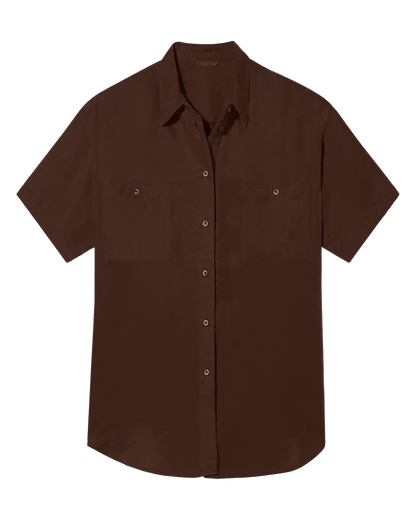 Day Trip Button Down - Cold Brew