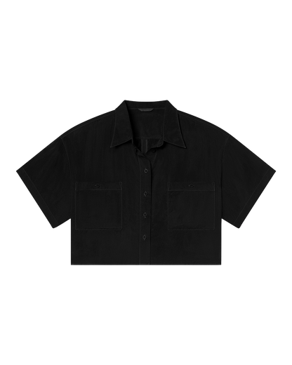 Day Trip Button Down *Cropped - Jet
