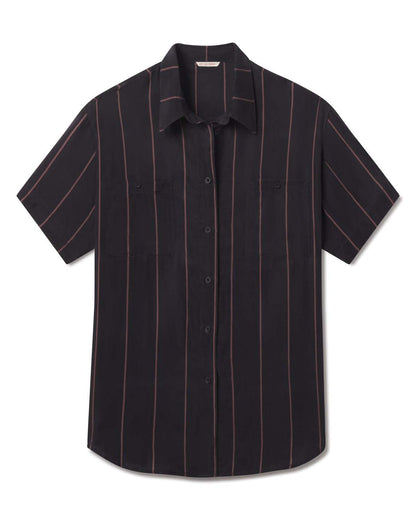 Day Trip Button Down - Fancy Stripe: Faded Jet / Stormy