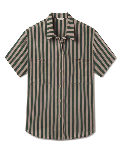 Day Trip Button Down - Riviera Stripe: Palm / Beach