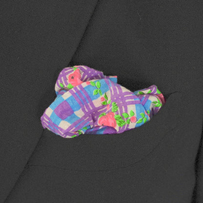 Floral Gingham Seersucker Pocket Square by Put This On