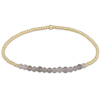 Gold Bliss 2mm Bead Bracelet Labradorite