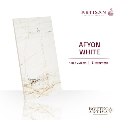 Granit Lamina Slab Artisan Afyon White Lustrous 240X120 cm , 9mm