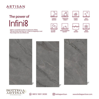 Granit Lamina Slab Artisan Astonia Grey Lustrous 120X240 9mm