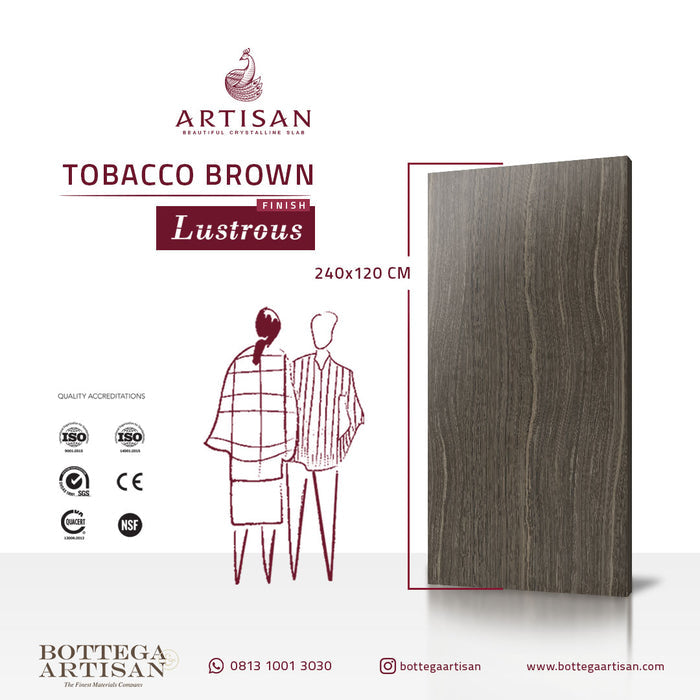 Granit Lamina Slab Artisan Tobacco Brown Lustrous 240X120 cm , 9mm