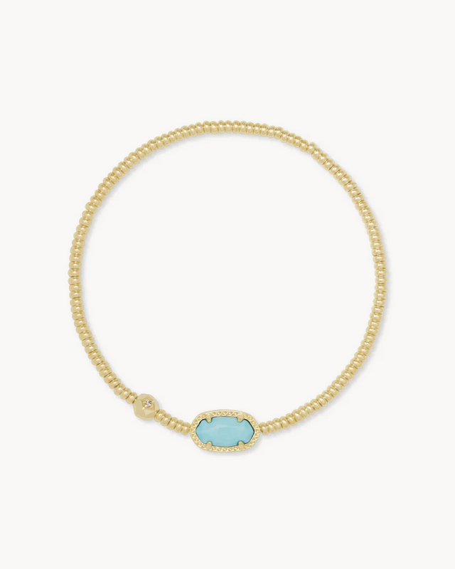 Grayson Stretch Bracelet Gold Light Blue Magnesite