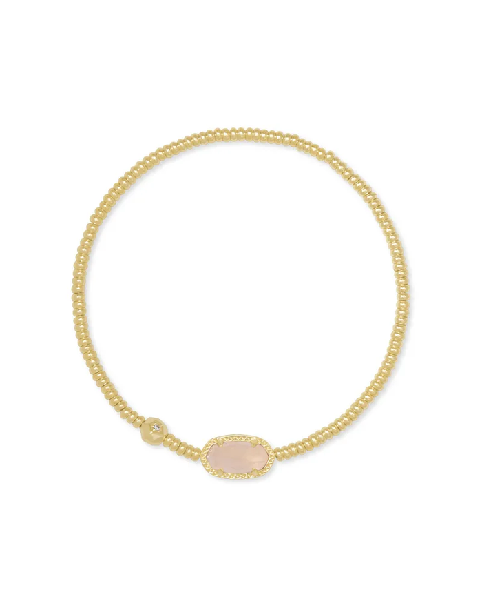 Grayson Stretch Bracelet Rose Quartz Gold