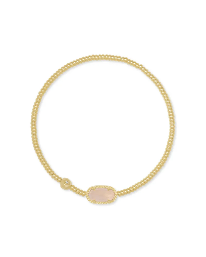 Grayson Stretch Bracelet Rose Quartz Gold