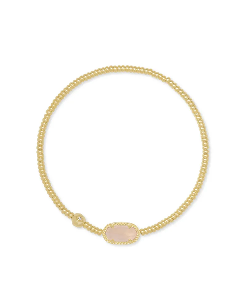 Grayson Stretch Bracelet Rose Quartz Gold