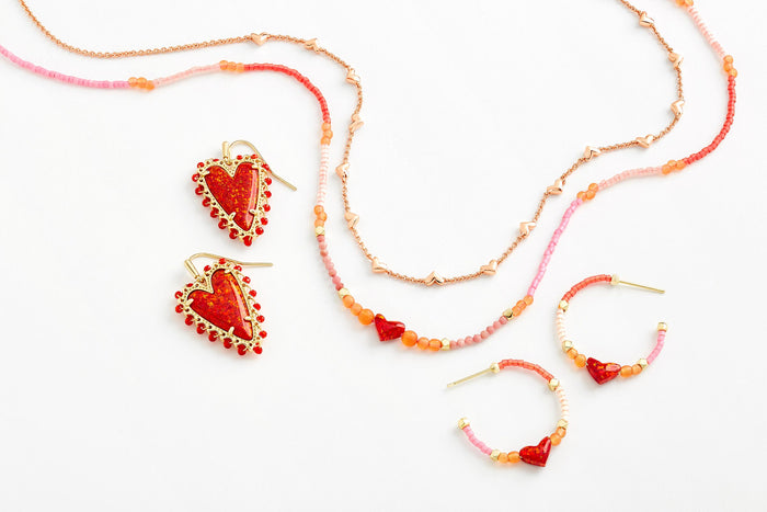 Haven Heart Strand Necklace Gold Multi Mix