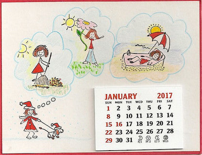 Holiday Girl/Dog Rubber Stamp 2550D