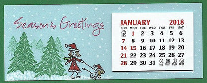 Holiday Girl/Dog Rubber Stamp 2550D