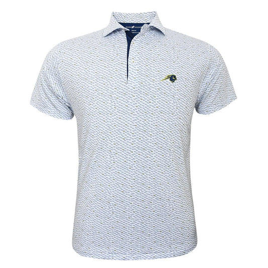 Horn Legend Polo OK States print, white, horse logo embroidered