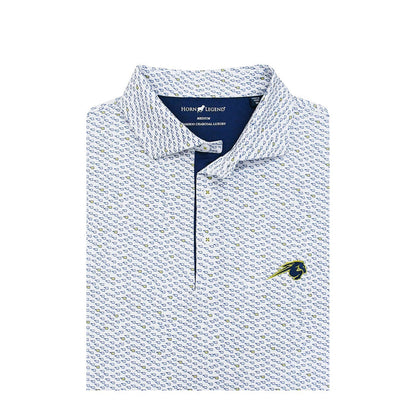 Horn Legend Polo OK States print, white, horse logo embroidered