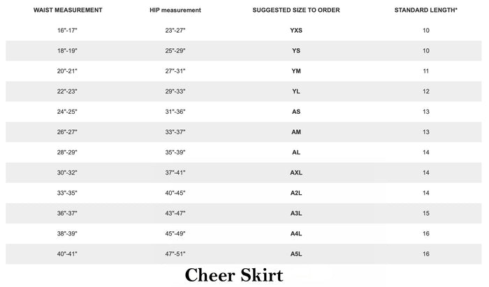 In-Store Cheer Skirt 2026