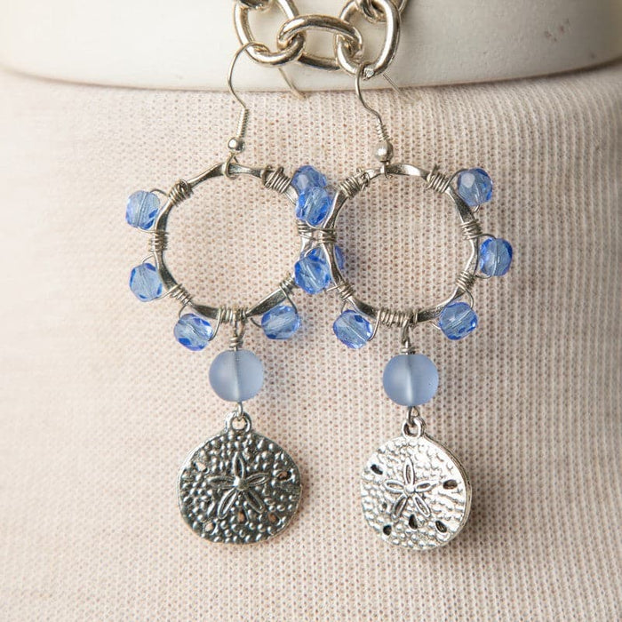 Jennifer’s Blue Silver Sand Dollar Earrings