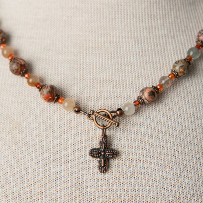 Jennifer’s Jasper Cross Necklace