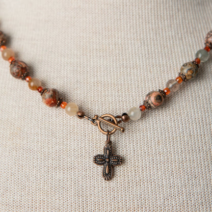 Jennifer’s Jasper Cross Necklace