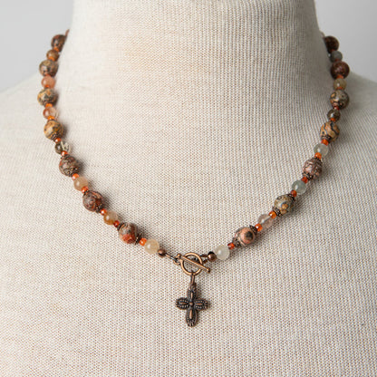 Jennifer’s Jasper Cross Necklace