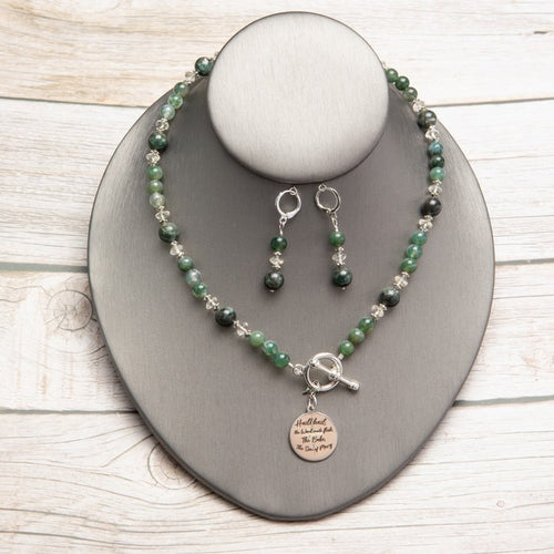 Jennifer’s Moss Green Christmas Necklace and Earring Set