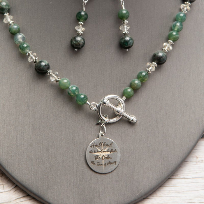 Jennifer’s Moss Green Christmas Necklace and Earring Set