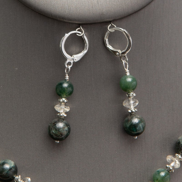 Jennifer’s Moss Green Christmas Necklace and Earring Set
