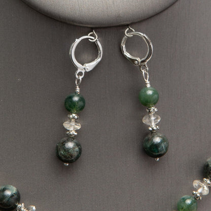 Jennifer’s Moss Green Christmas Necklace and Earring Set