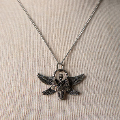 Jennifer's Unisex Stainless Steel Angel Necklace