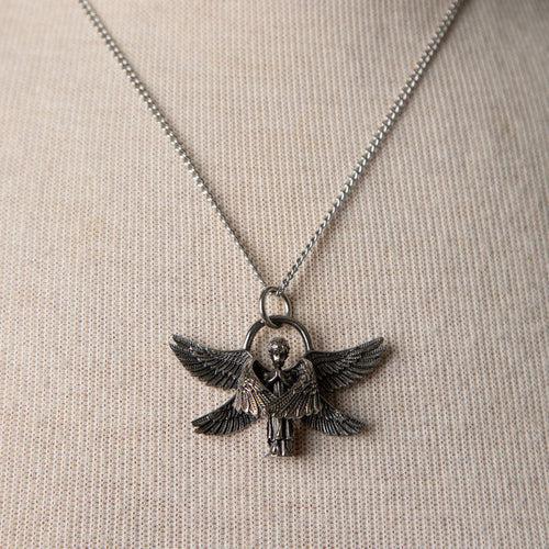 Jennifer's Unisex Stainless Steel Angel Necklace