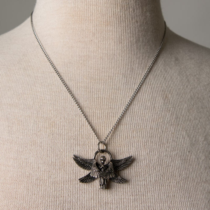 Jennifer's Unisex Stainless Steel Angel Necklace