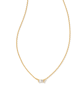 Juliette Pendant Necklace White Crystal Gold