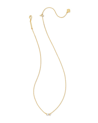 Juliette Pendant Necklace White Crystal Gold