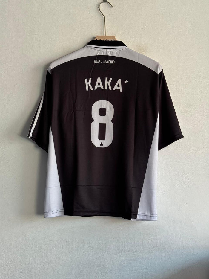 Kaká #8 Real Madrid Retro "Quarter-Zip" Concept Jersey – Black/White